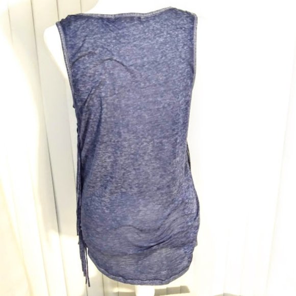TANK TOP*WISHFUL PARK*FRINGED*BOHO STYLE*WOMEN SIZE L*LIGHT BLUE*NWOT* - Picture 4 of 7
